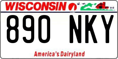 WI license plate 890NKY