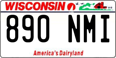 WI license plate 890NMI