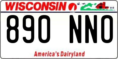 WI license plate 890NNO