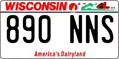 WI license plate 890NNS