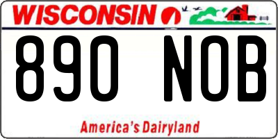 WI license plate 890NOB