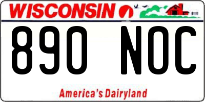 WI license plate 890NOC