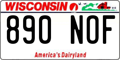 WI license plate 890NOF