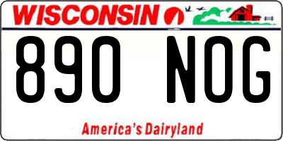 WI license plate 890NOG