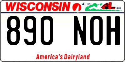 WI license plate 890NOH