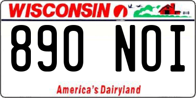 WI license plate 890NOI
