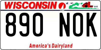 WI license plate 890NOK