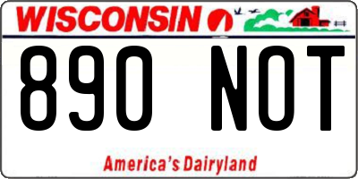 WI license plate 890NOT