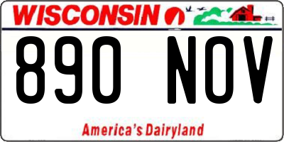 WI license plate 890NOV