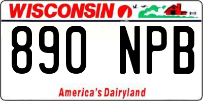 WI license plate 890NPB