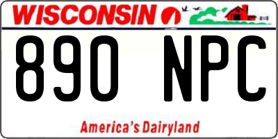 WI license plate 890NPC