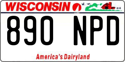 WI license plate 890NPD
