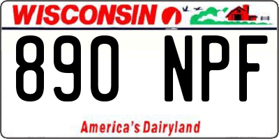 WI license plate 890NPF