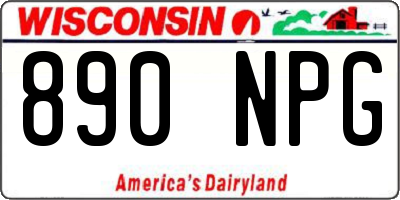 WI license plate 890NPG