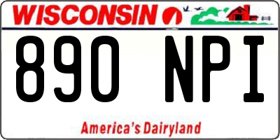 WI license plate 890NPI