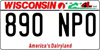 WI license plate 890NPO