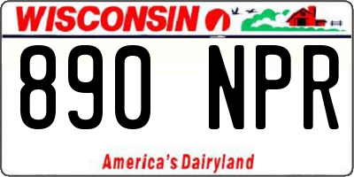 WI license plate 890NPR