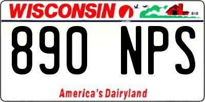 WI license plate 890NPS