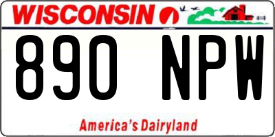 WI license plate 890NPW