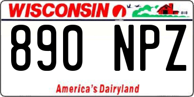 WI license plate 890NPZ