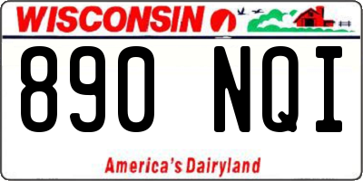 WI license plate 890NQI