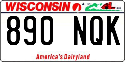WI license plate 890NQK