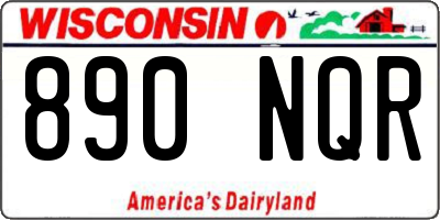 WI license plate 890NQR