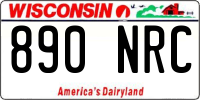 WI license plate 890NRC