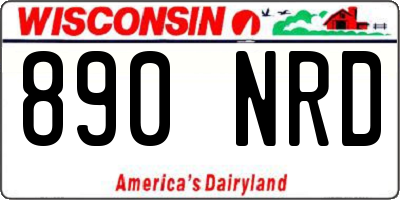 WI license plate 890NRD