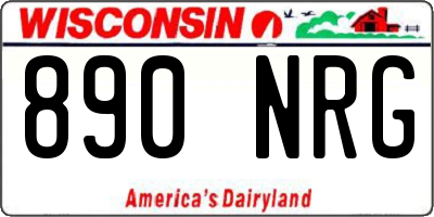 WI license plate 890NRG