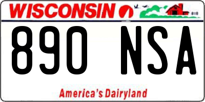 WI license plate 890NSA