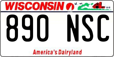 WI license plate 890NSC