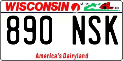 WI license plate 890NSK