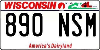 WI license plate 890NSM