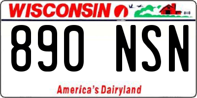 WI license plate 890NSN