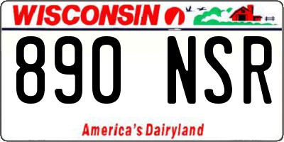 WI license plate 890NSR