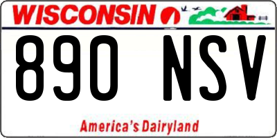 WI license plate 890NSV