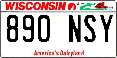 WI license plate 890NSY