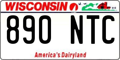 WI license plate 890NTC