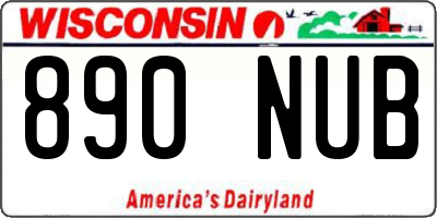 WI license plate 890NUB