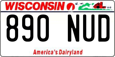 WI license plate 890NUD