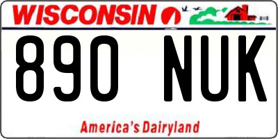 WI license plate 890NUK