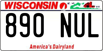 WI license plate 890NUL