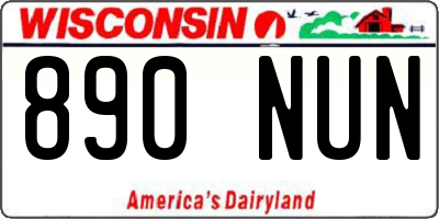 WI license plate 890NUN