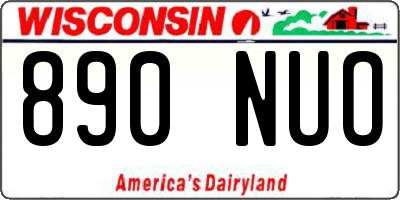 WI license plate 890NUO