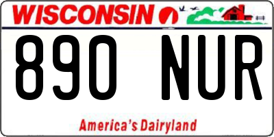 WI license plate 890NUR