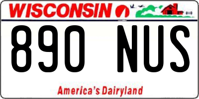 WI license plate 890NUS