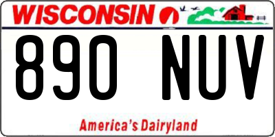 WI license plate 890NUV
