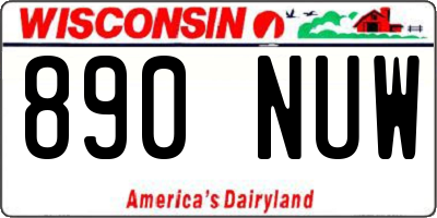 WI license plate 890NUW