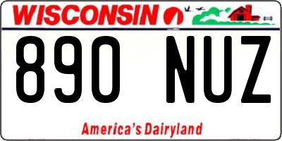 WI license plate 890NUZ